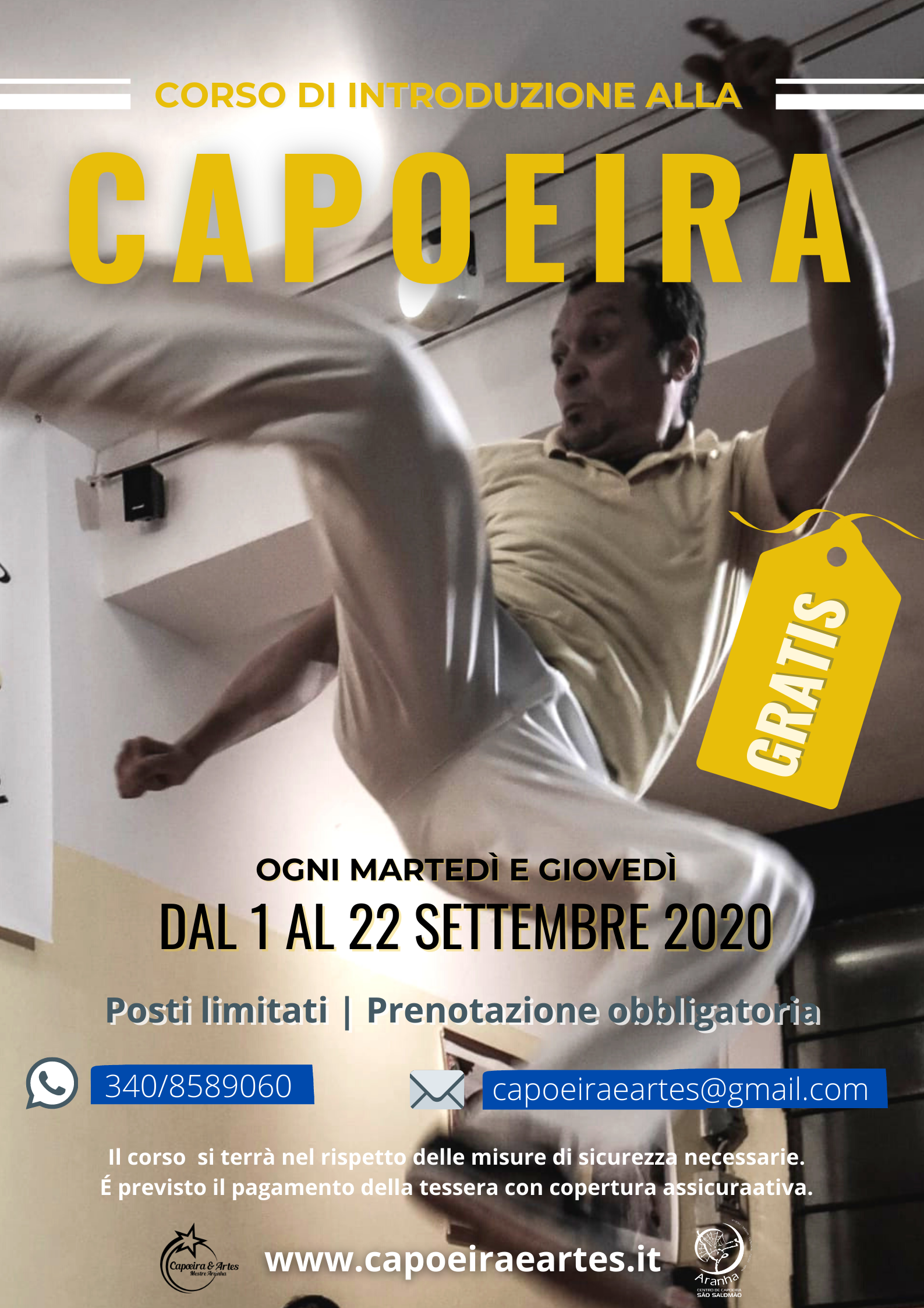 Capoeira a Roma - corso di introduzione gratuito con Mestre Aranha