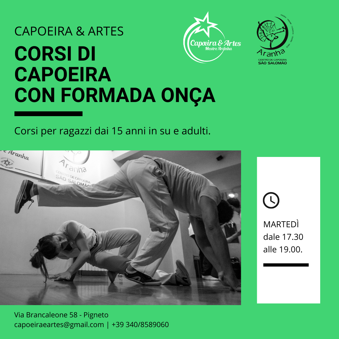 capoeira a roma con Formada Onça: corsi per ragazzi e adulti